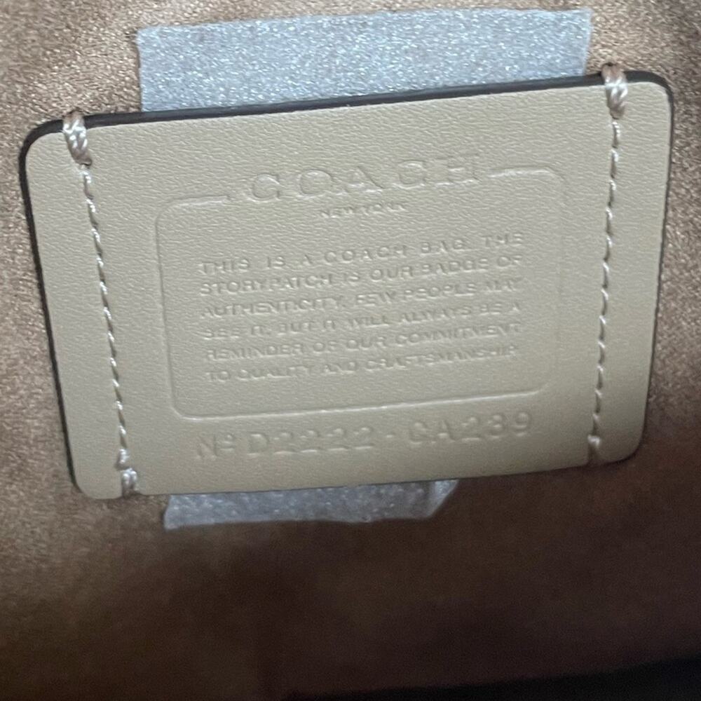 Coach Lane Leather Whipstitch Shoulder Bag Pale Lime Silver Trim - Picture 7 of 10